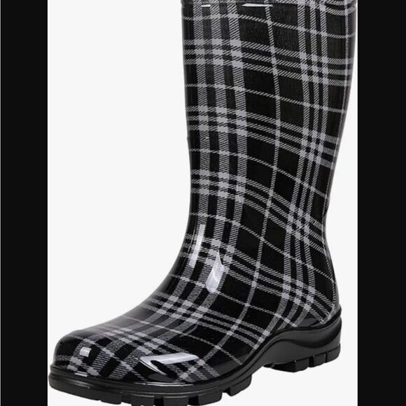 ASGARD WOMEN'S MID CALF RAIN PRINTED WATERPROOF RUBBER BOOTS - Picture 1 of 16